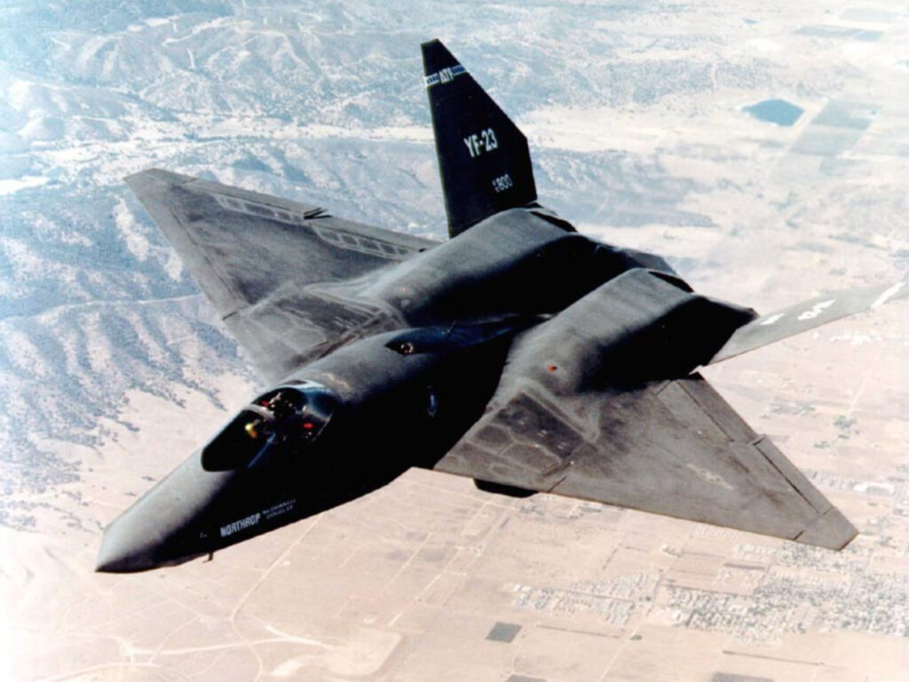 Northrop YF 23 in flight