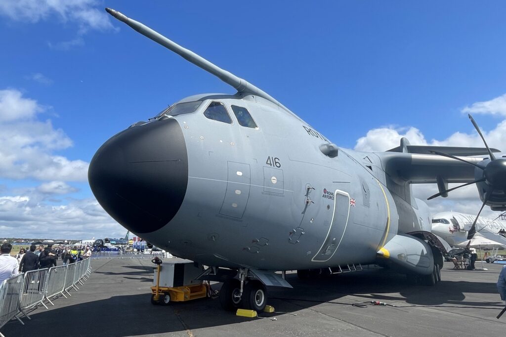 Royal Air Force Airbus A400M airlifter at Farnborough 2024