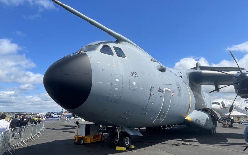 Royal Air Force Airbus A400M airlifter at Farnborough 2024