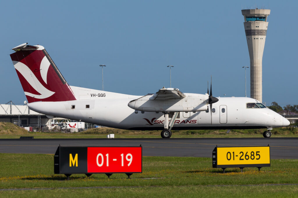 Skytrans Dash 8 regional aircraft at Brisbane Airport