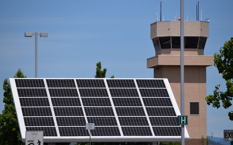 The FAA is investing in solar panels and electric buses at numerous US airports