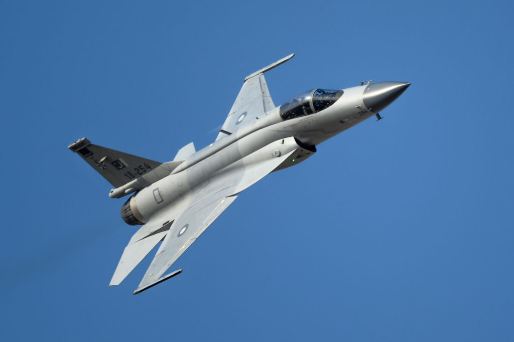 The JF-17 Thunder fighter flying