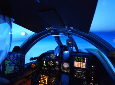 The cockpit of a Lockheed Martin U-2 observation aircraft