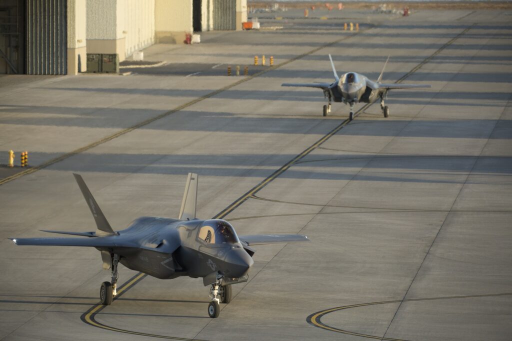 Two U.S. Marine Corps F-35B Lightning II fighters