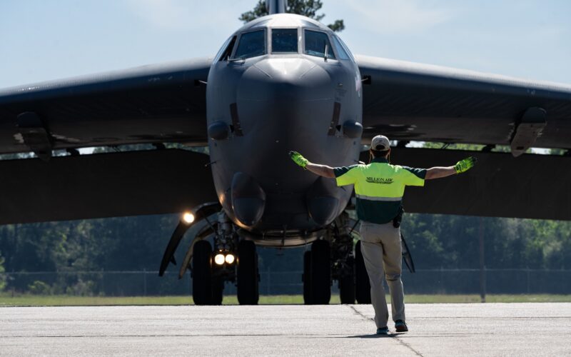 B-52 bombers land at civilian airport in Louisiana