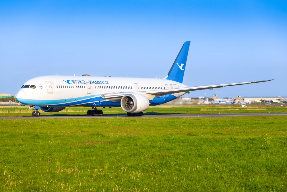 Amsterdam,,Netherland,-,April,28th,2022:,Xiamen,787,Boeing,Dreamliner